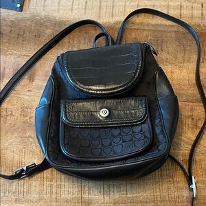brighton black leather backpack Unisex Soft | Leather Backpack in credit card slots and three zippered compartments Brighton Black Backpacks for Women